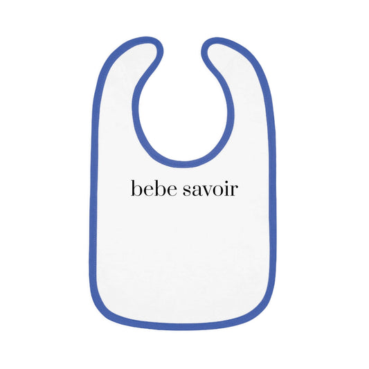 Chic Baby Bib - 'bebe savoir' Contrast Trim Bib for Stylish Mealtime.