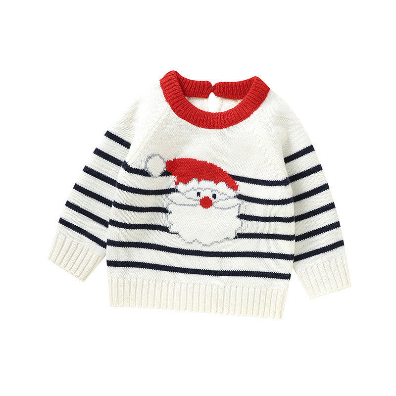 Baby Christmas Cute Santa Claus Jacquard Knitted Sweater