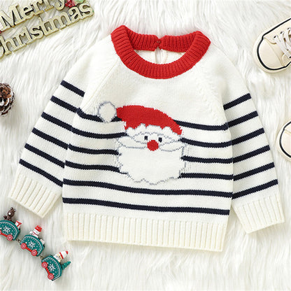 Baby Christmas Cute Santa Claus Jacquard Knitted Sweater