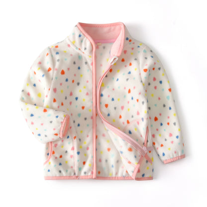 Baby Long Sleeve Stand Collar Polar Fleece Jacket