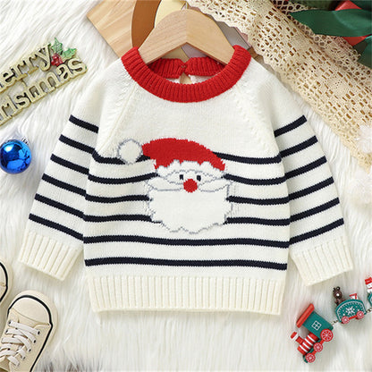 Baby Christmas Cute Santa Claus Jacquard Knitted Sweater