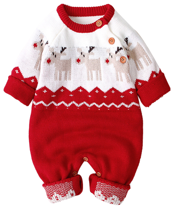 Xmas Baby Romper - Autumn/Winter Jumpsuit for Newborns & Toddlers, Unisex