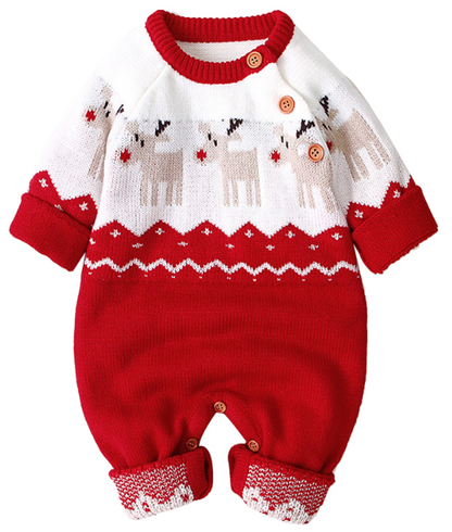 Xmas Baby Romper - Autumn/Winter Jumpsuit for Newborns & Toddlers, Unisex