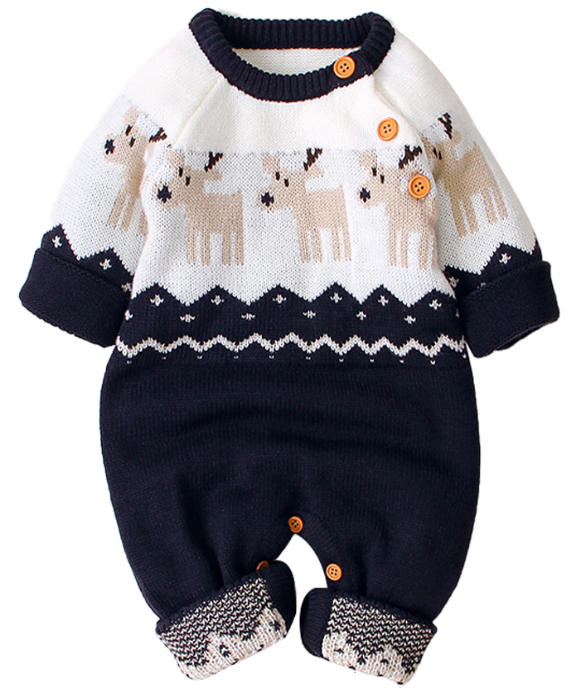 Xmas Baby Romper - Autumn/Winter Jumpsuit for Newborns & Toddlers, Unisex