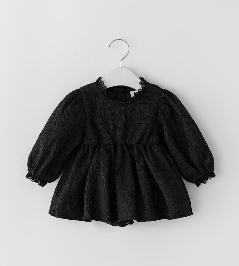 Baby Girl Spring Long Sleeve Lace Collar Jumpsuit