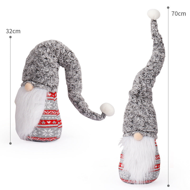 New Knitted Long Hat Santa Claus Air-O-Swiss Christmas Faceless Baby Doll