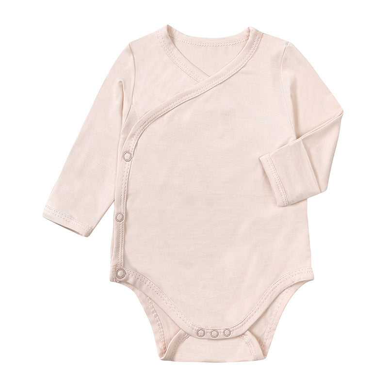 Baby Bamboo Fiber Long Sleeve Baby Bodysuit Jumpsuit