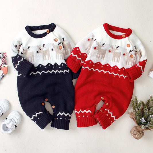 Xmas Baby Romper - Autumn/Winter Jumpsuit for Newborns & Toddlers, Unisex