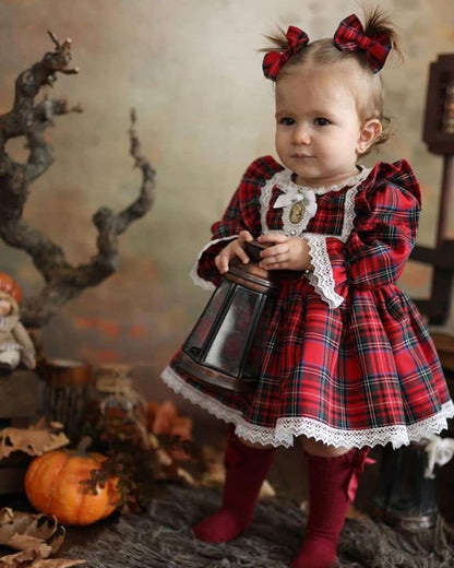 Christmas Red Dress Toddler Baby Kid Girls Lace