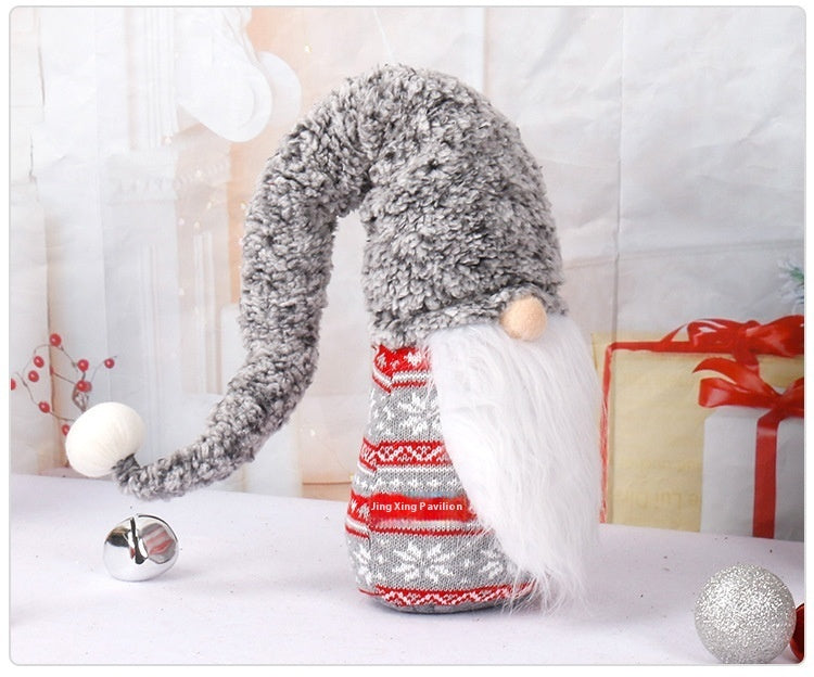 New Knitted Long Hat Santa Claus Air-O-Swiss Christmas Faceless Baby Doll