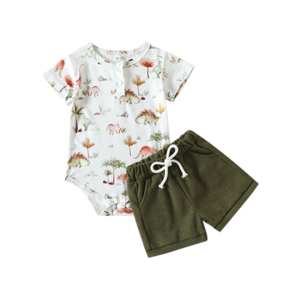 Baby Short Sleeve Romper With Fart Printing