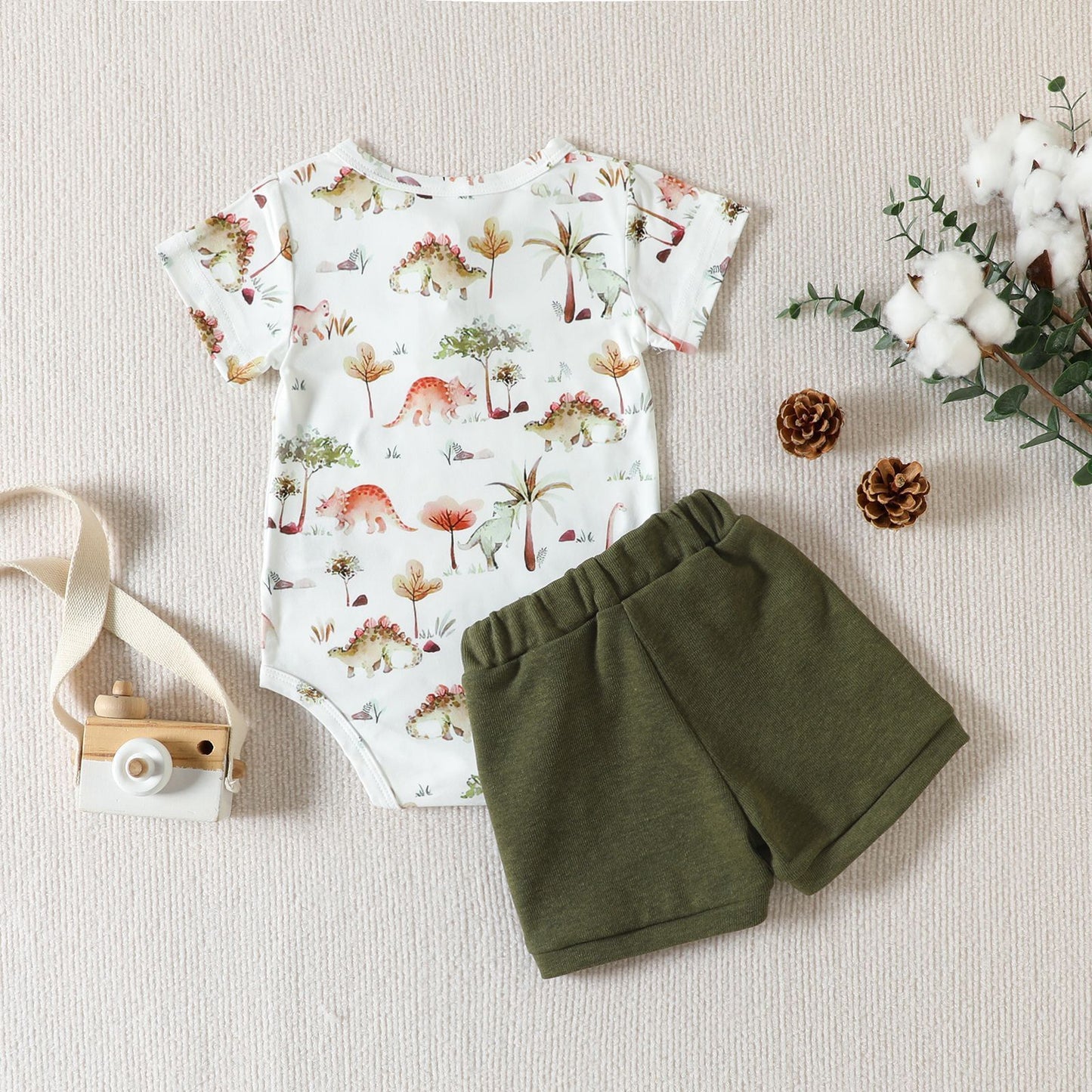 Baby Short Sleeve Romper With Fart Printing